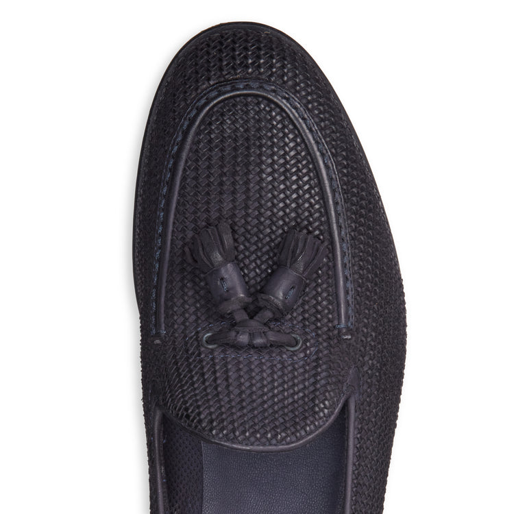 Mocassino Brera in pelle intrecciata da uomo