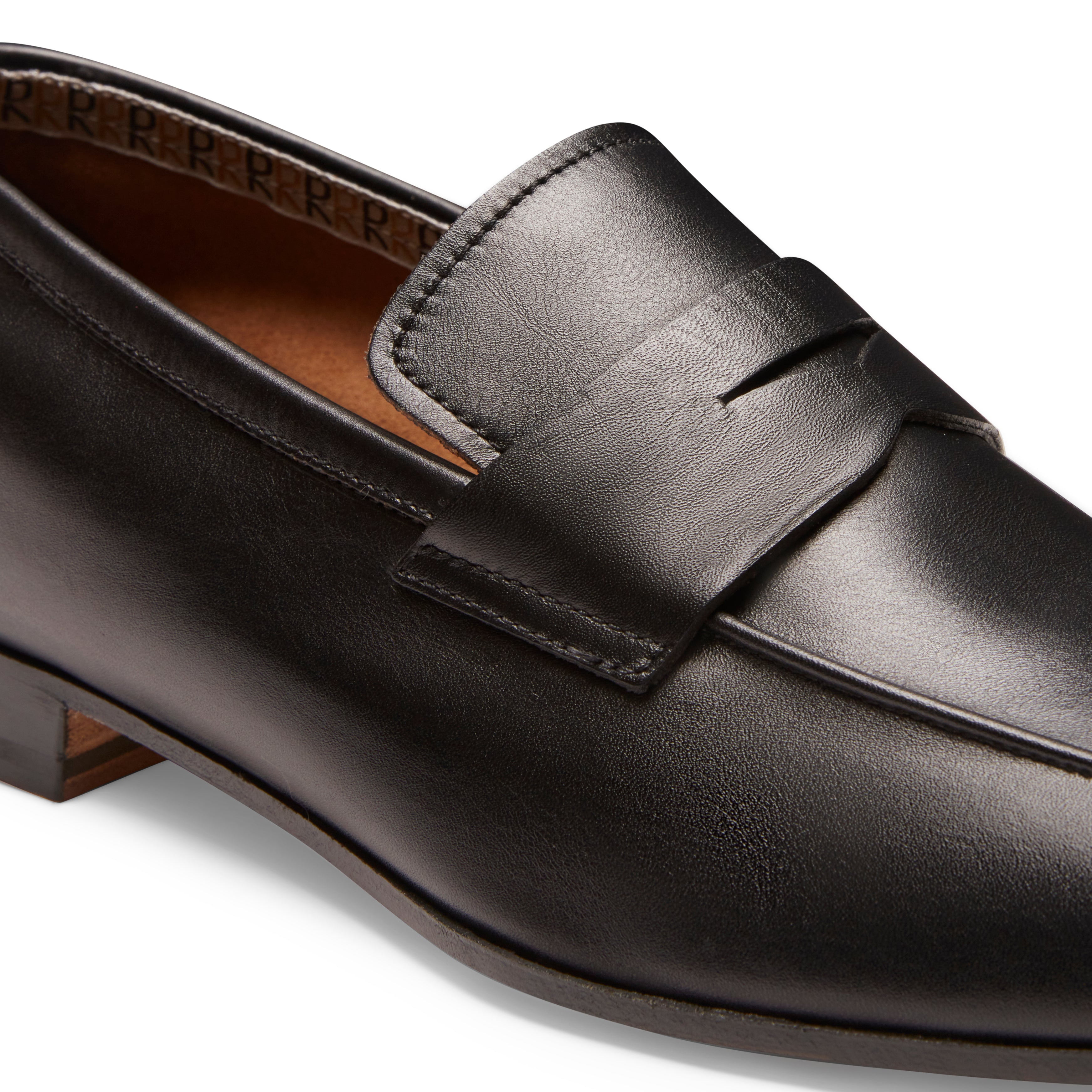 Men's black leather lightweight summer loafer | Fratelli Rossetti