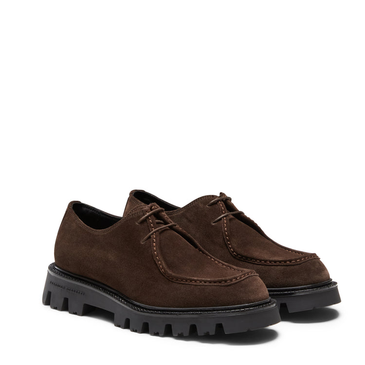 Derby in suede da donna