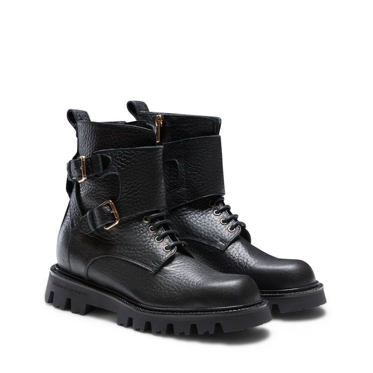 Stivaletto biker in pelle da donna