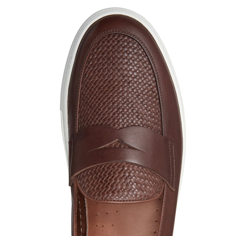 Mocassino in pelle intrecciata da uomo