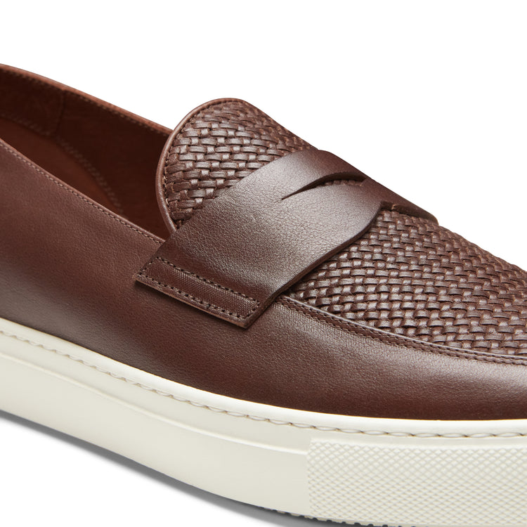 Mocassino in pelle intrecciata da uomo