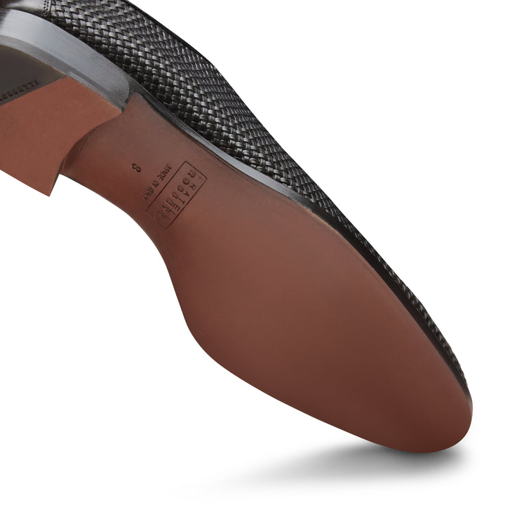 Francesina in pelle intrecciata da uomo