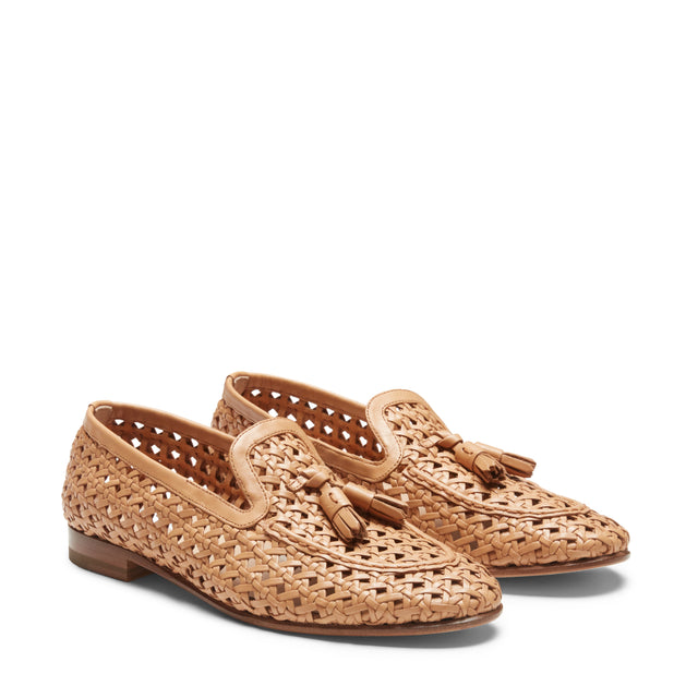 Mocassino Brera in pelle intrecciata da donna