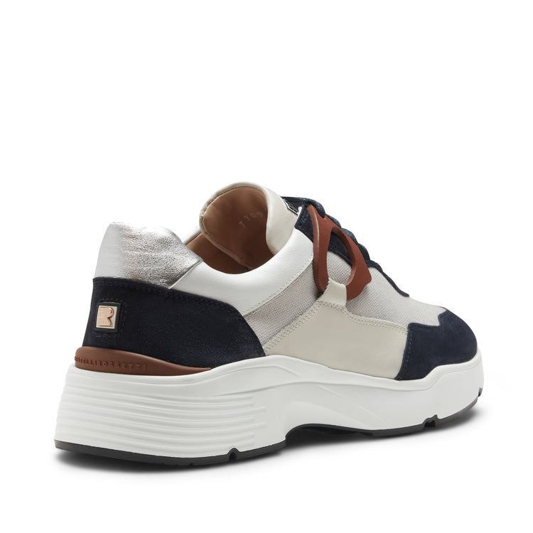 Sneaker in pelle e tessuto