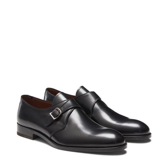 Schnürschuh mit Doppelriemen aus Leder für herren