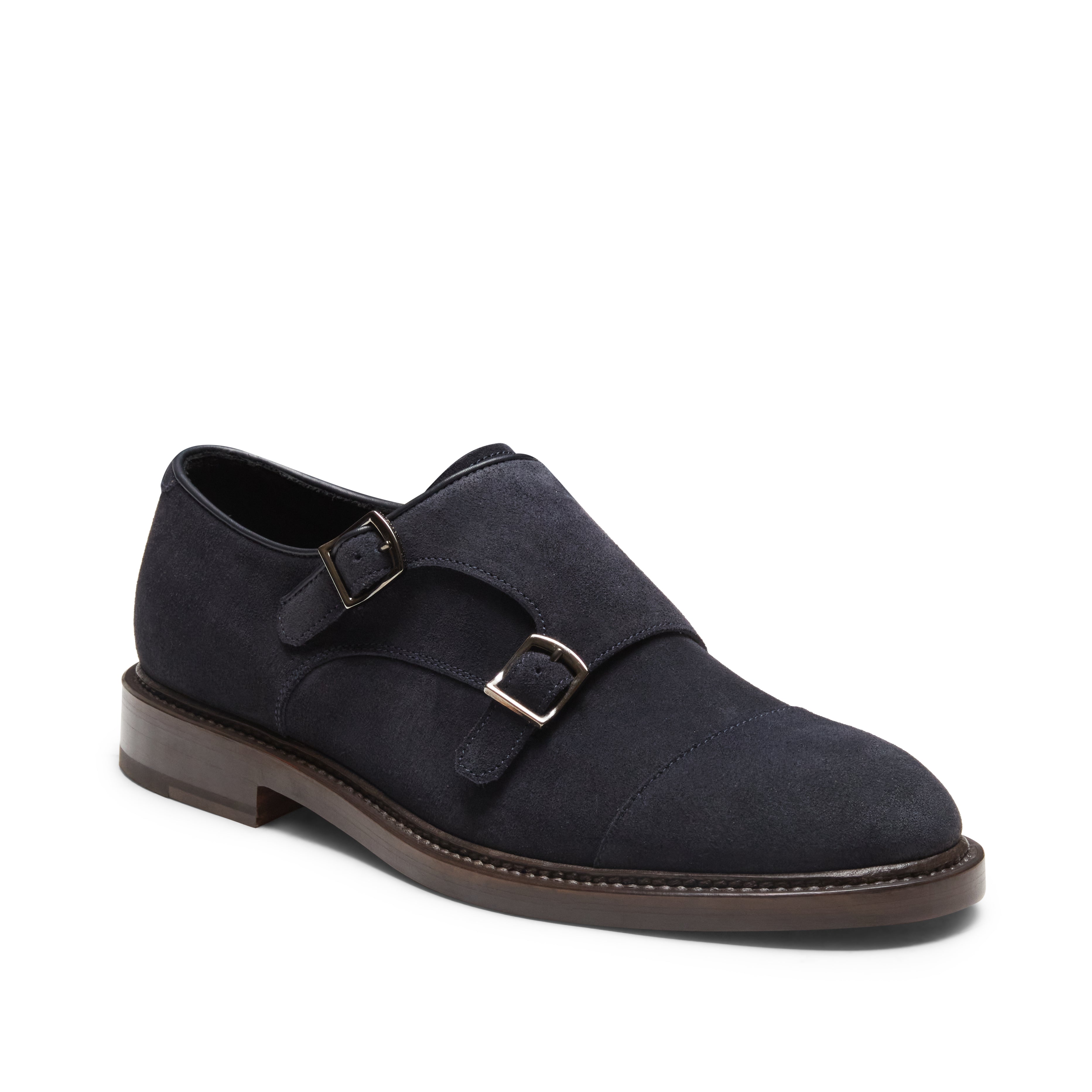 Derbies ร boucle homme en daim bleu marine|Fratelli Rossetti