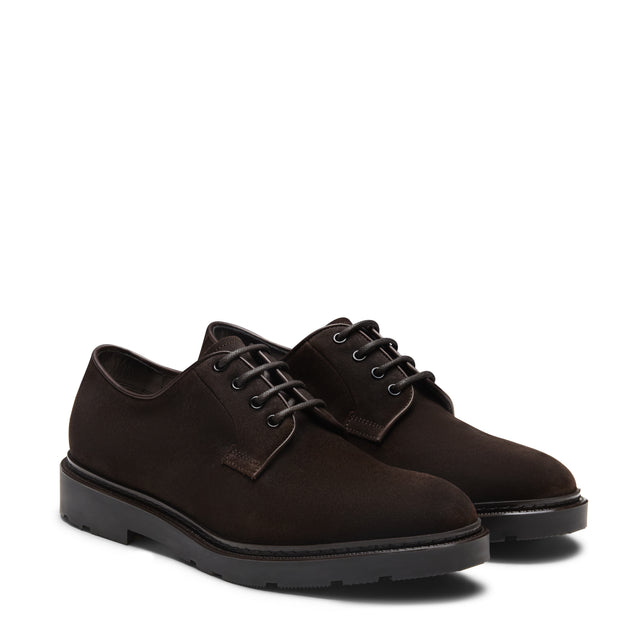Stringata derby in suede