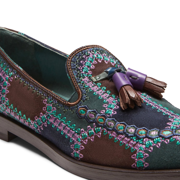 Mocassino Brera Special Embroidery in suede da donna