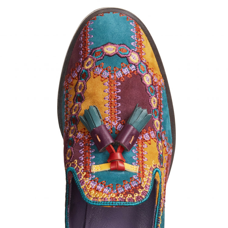 Mocassino Brera Special Embroidery in suede da donna