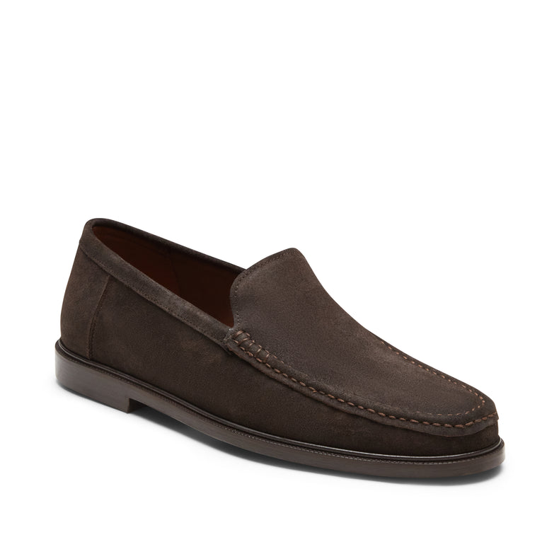 Suede tubular loafer