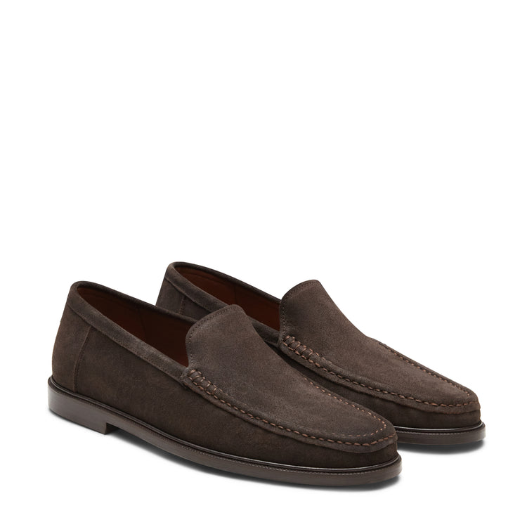 Suede tubular loafer
