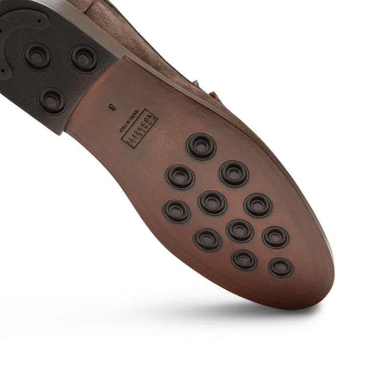 Suede tubular loafer