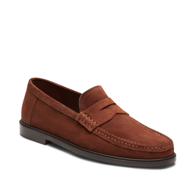 Suede tubular loafer