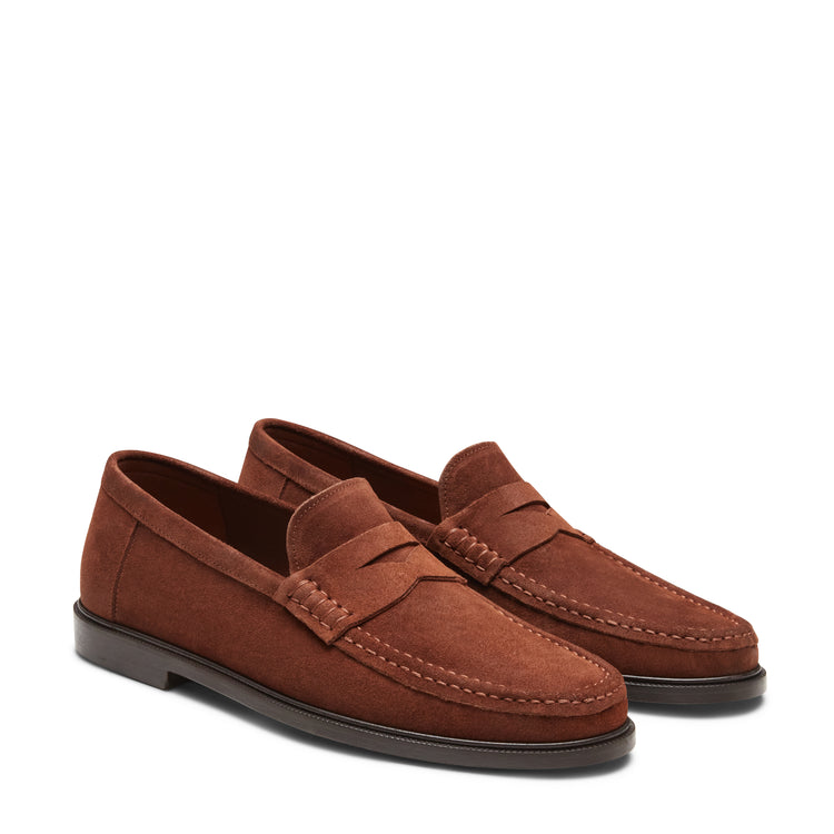 Suede tubular loafer