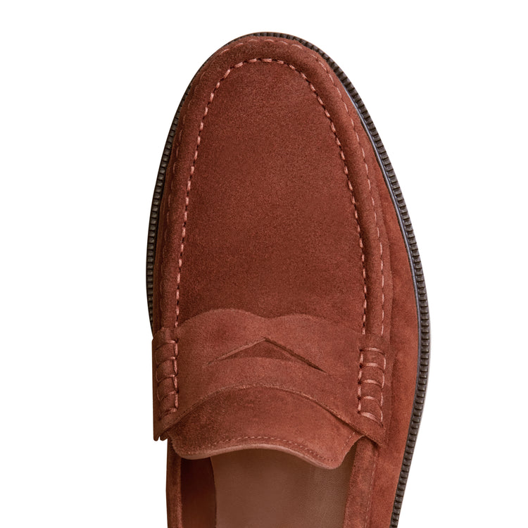 Suede tubular loafer