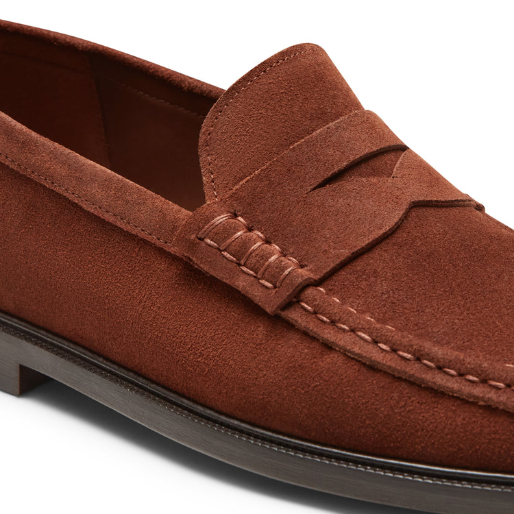 Suede tubular loafer