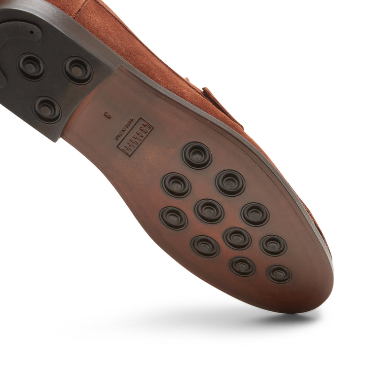 Suede tubular loafer