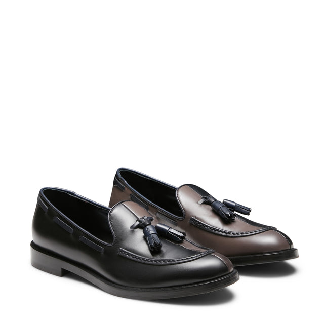 Mocassino Brera Cut in pelle bicolore da donna