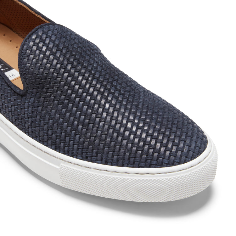 Chaussures sans lacets tressées en daim pour hommes