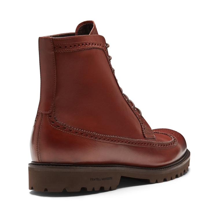 Leather lace-up boot