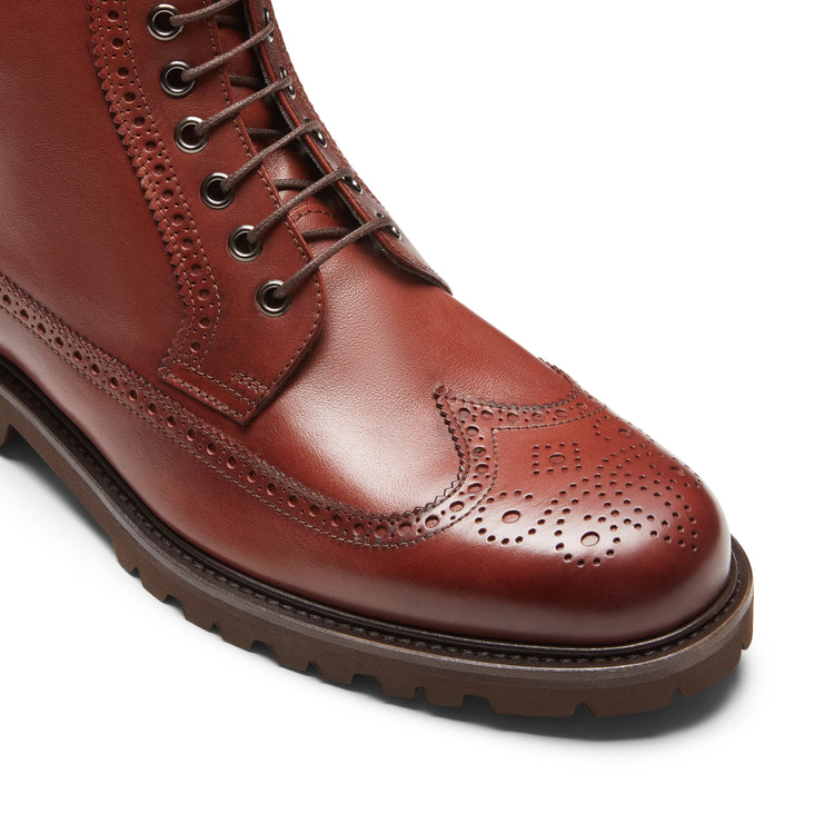 Leather lace-up boot