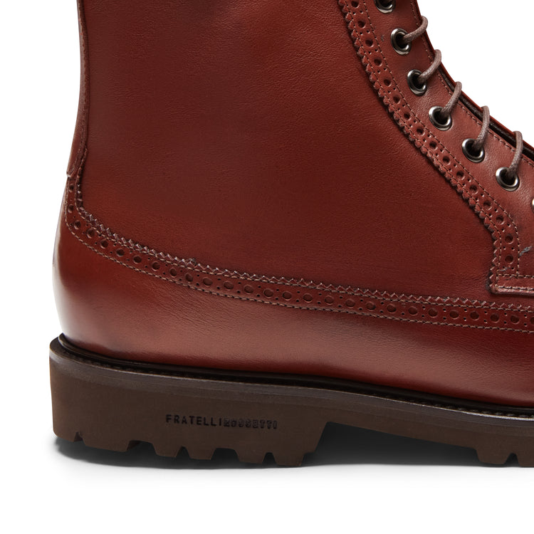 Leather lace-up boot