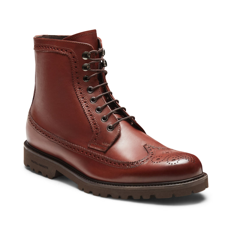 Leather lace-up boot