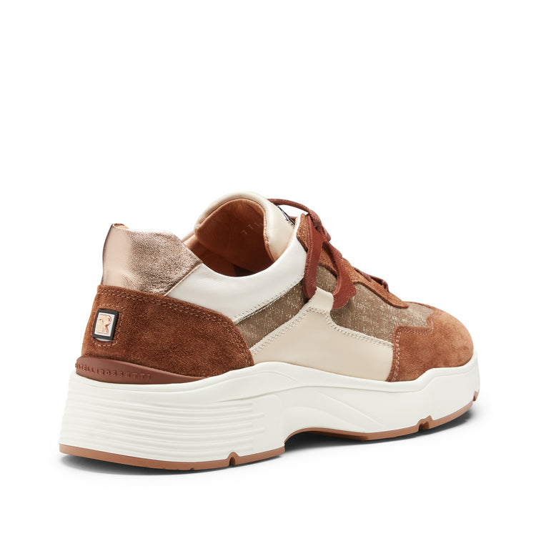 Sneaker in pelle e tessuto