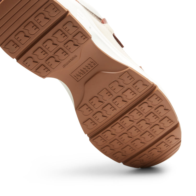 Sneaker in pelle e tessuto