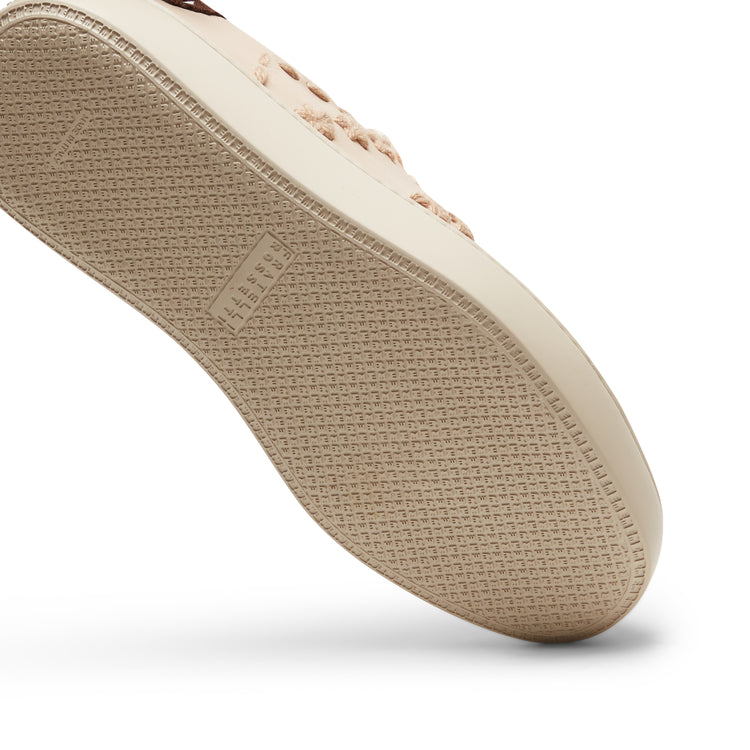 Sneaker in pelle con inserti in lana