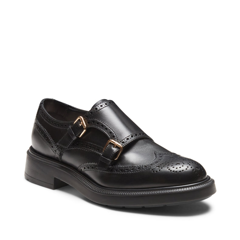 Women’s leather double-buckle Derby shoe