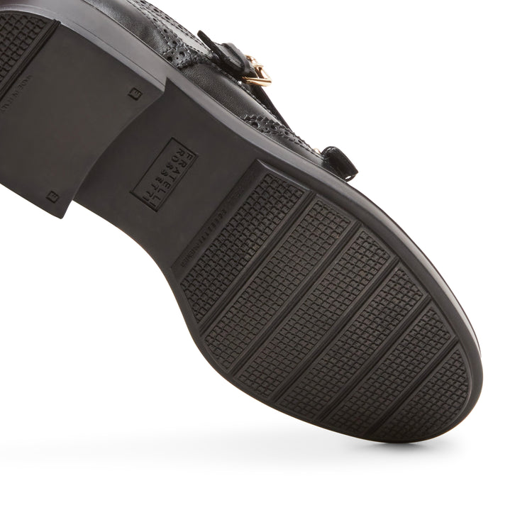 Women’s leather double-buckle Derby shoe