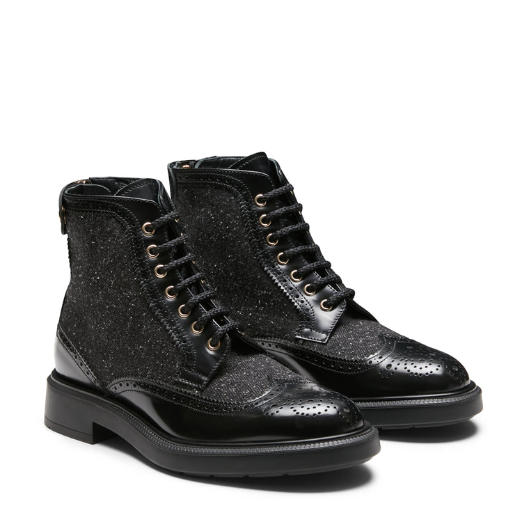 Bottines à lacets en cuir pour femmes