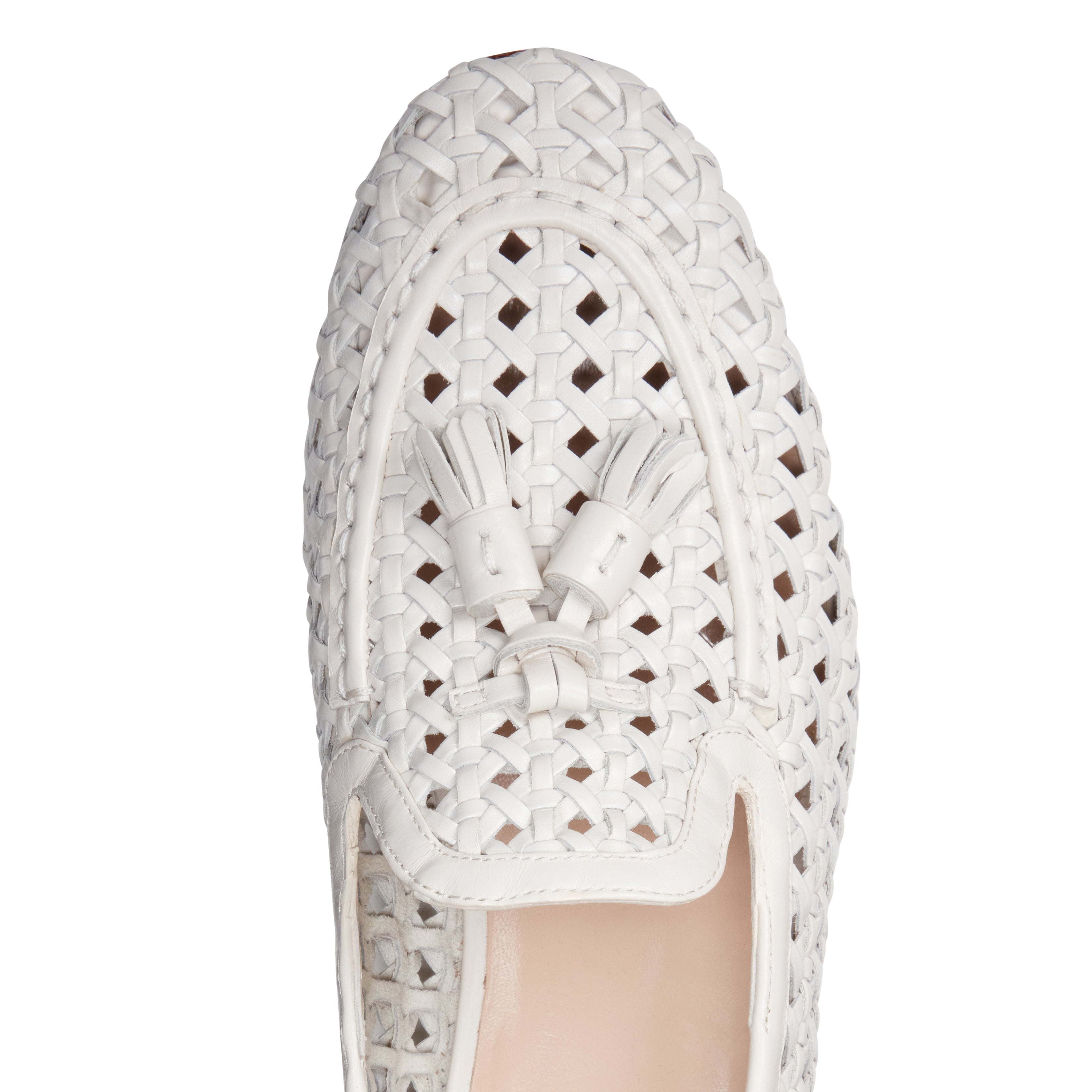 Women's Ivory Woven Leather Brera Loafer|Fratelli Rossetti