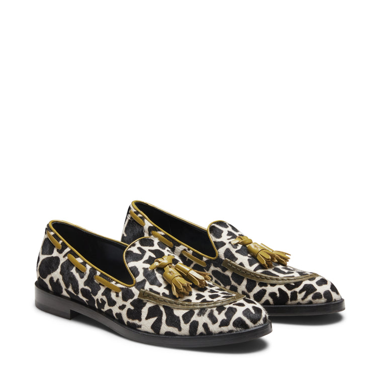 Animal print leather Brera loafer