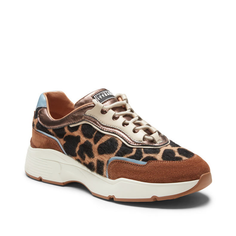 Sneakers in tessuto e pelle