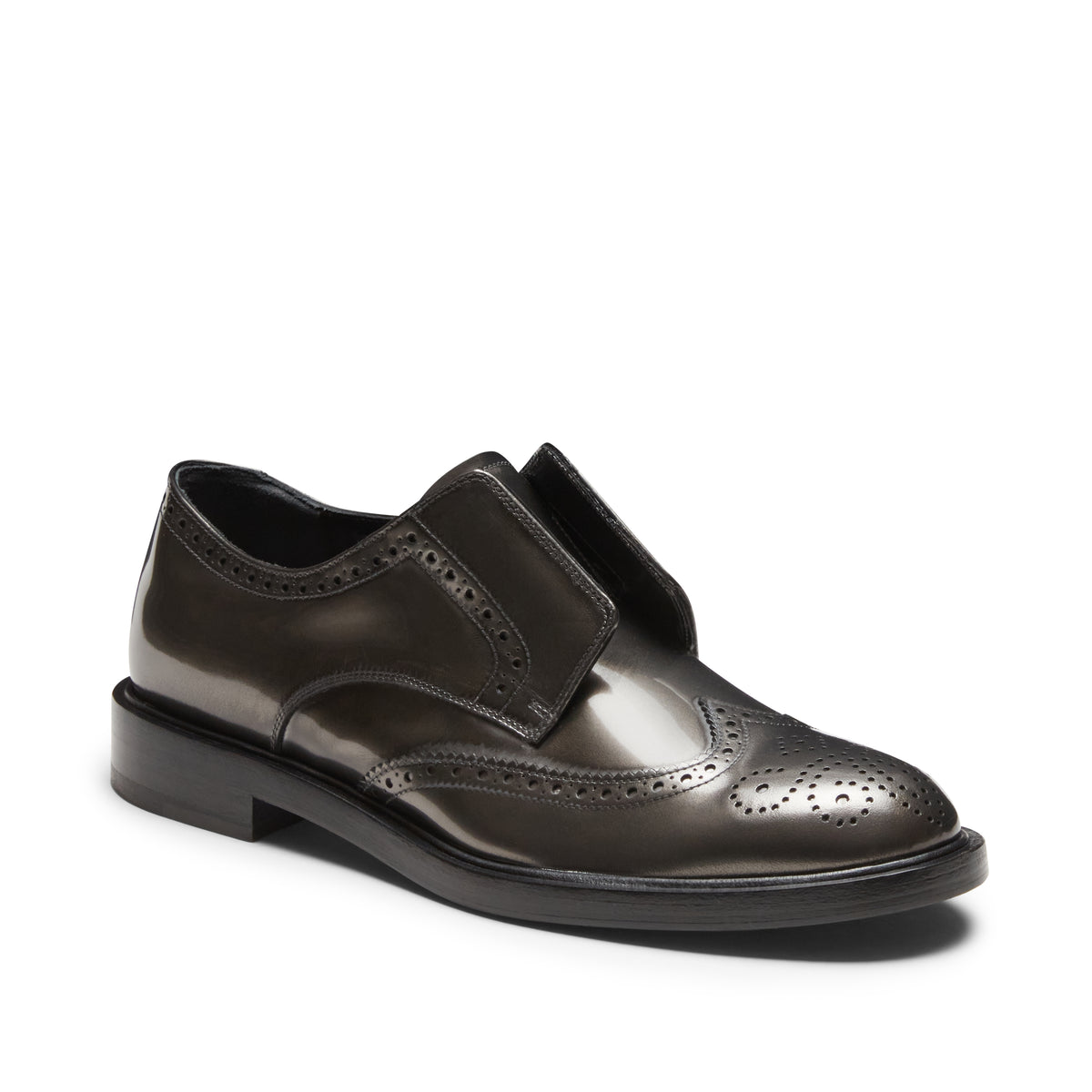 Dandy Derby in steel-colored leather | Fratelli Rossetti