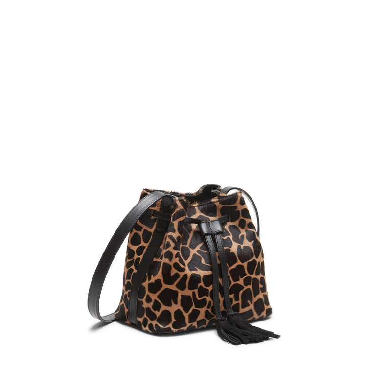 Sac seau à pampilles en cuir