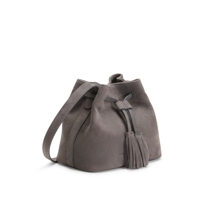 Bolso bombonera de nobuk antracita