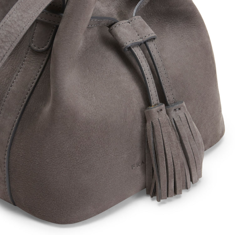 Bolso bombonera de nobuk antracita