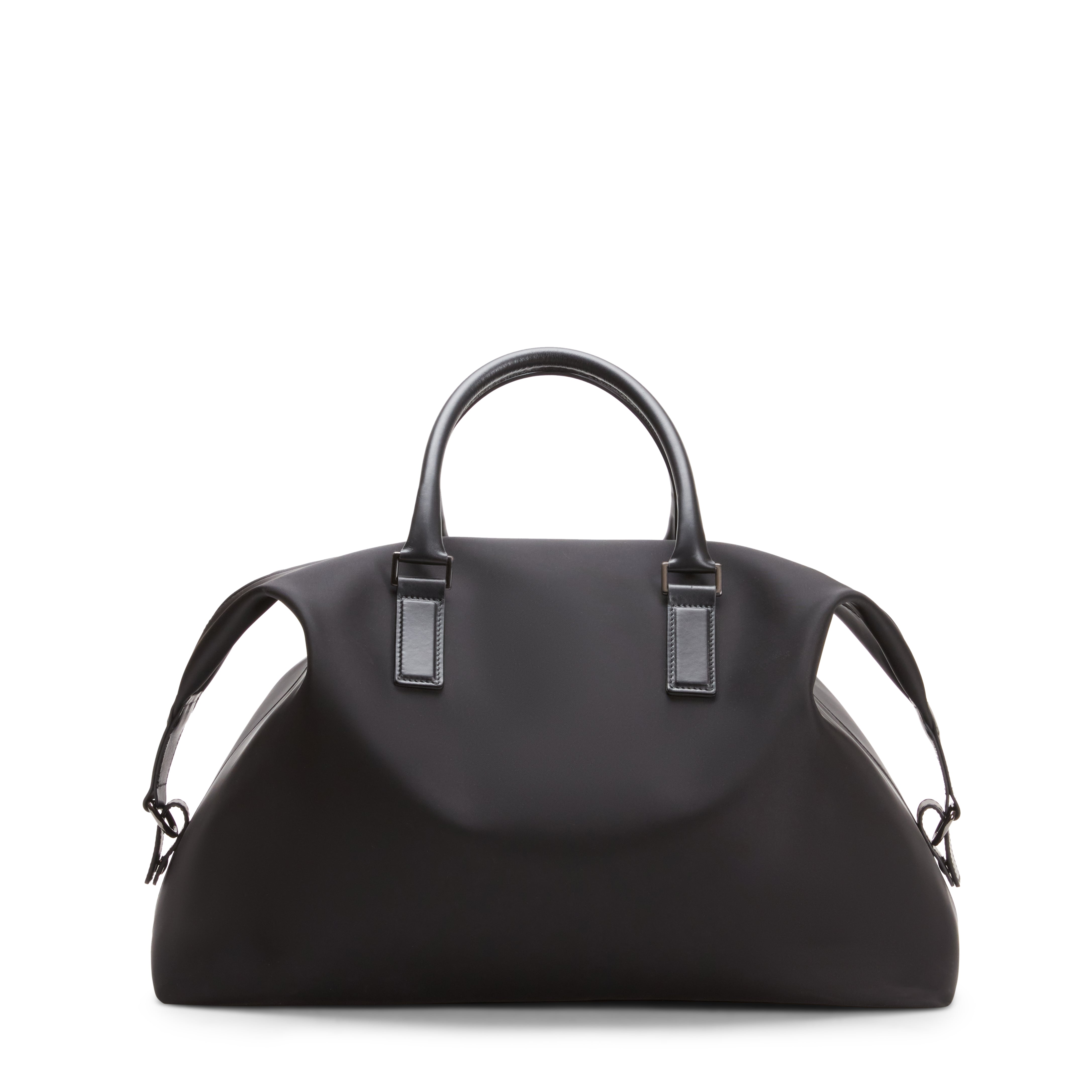 Borsa da viaggio in tessuto tecnico e pelle nera da uomo -Fratelli