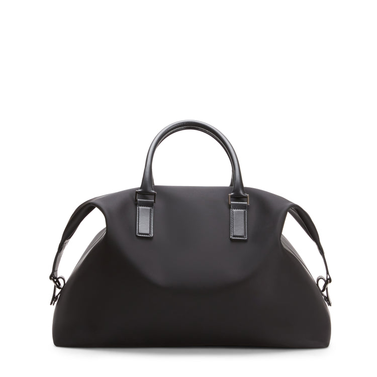 Men's travel bag in technical fabric and leather