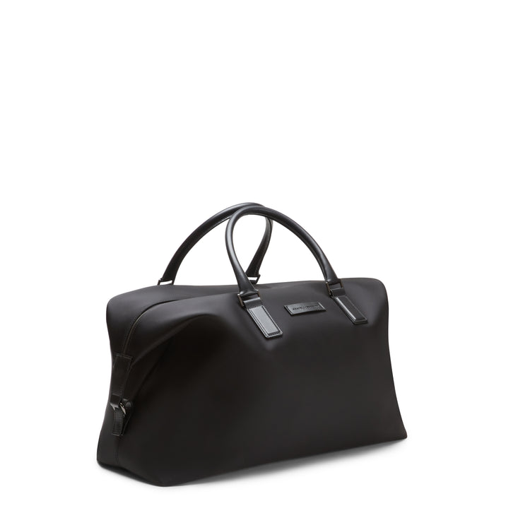 Men's travel bag in technical fabric and leather