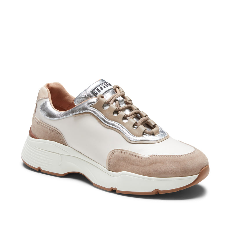 Leather and suede sneaker