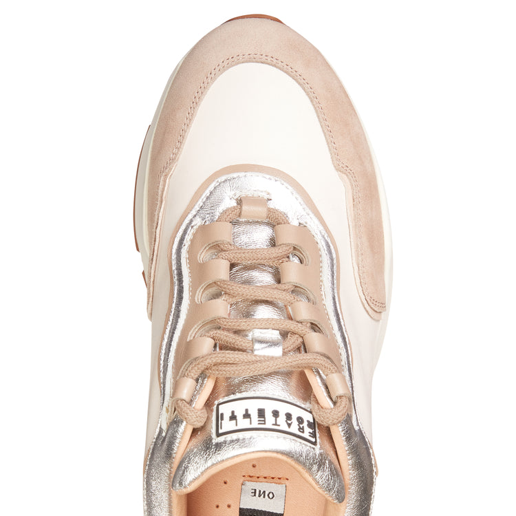 Leather and suede sneaker