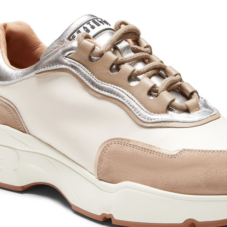 Leather and suede sneaker