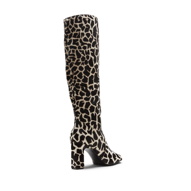 Animal print leather boot