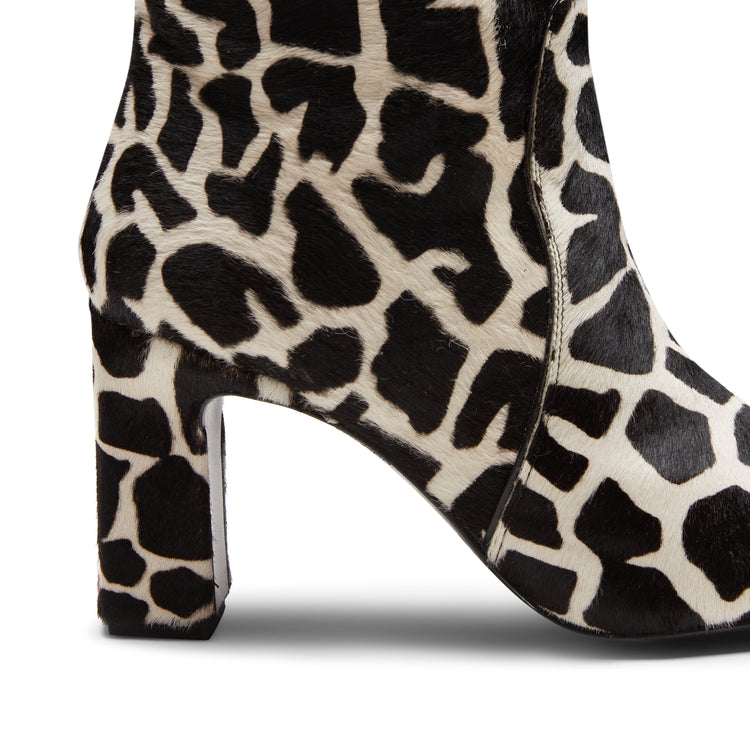Animal print leather boot