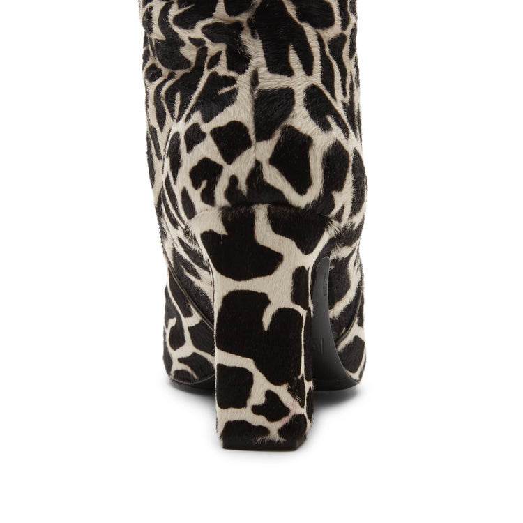 Animal print leather boot